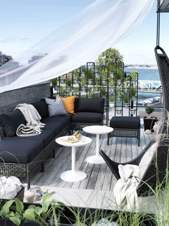Lounge-Gartenmöbel: Alurahmen mit Polyethylen-Geflecht