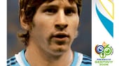 Auch Argentiniens Lionel Messi hatte bei der WM 2006 einen wenig vorteilhaften Look, wie dieser Panini-Sticker mit seinem Konterfei zeigt.