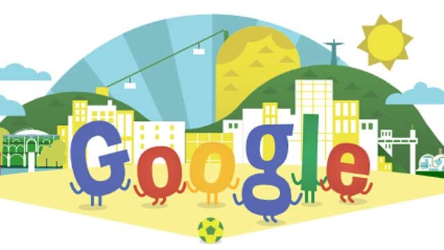 Das Google Doodle zur WM 2014 besticht durch lebensfrohe Farben.