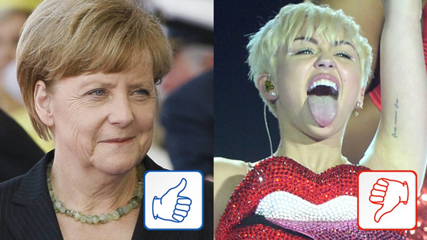 Angela Merkel und Miley Cyrus.