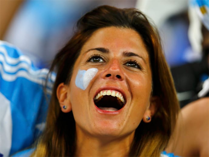 Auch das südamerikanische Nachbarland Argentinien hat sehenswerte Fans zu bieten.