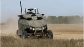 "Guardium": Der Roboter wird seit einigen Jahren von Israels Militär an der Grenze zum Gaza-Streifen eingesetzt. Er ist unbewaffnet, kann aber auch mit Waffen ausgerüstet werden.