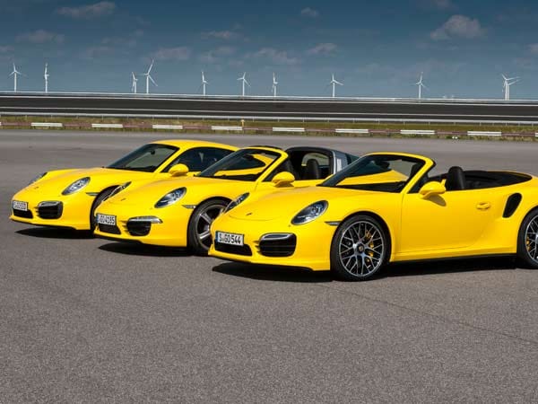 Ganz in Gelb: Porsche 911 Coupé, Targa und Cabriolet
