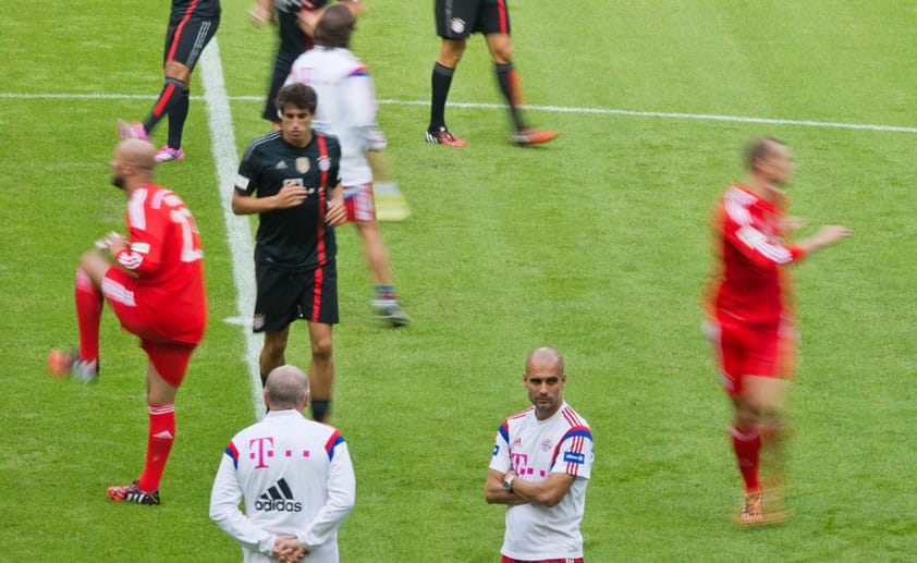 Anschließend bat Trainer Pep Guardiola zur Trainingseinheit.