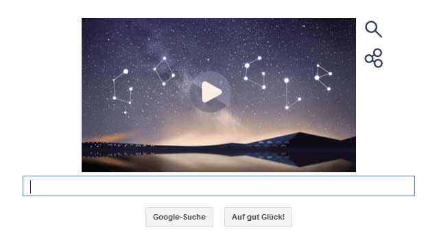 Google erinnert mit seinem Doodle an den Meteoritenschwarm der Perseiden.