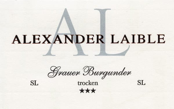 Alexander Laible, Grauburgunder SL, 2013. Dieser Wein ist bei Gute Weine Lobenberg für 14,95 Euro zu haben. Ein frischer und sehr klarer Grauburgunder aus Baden.