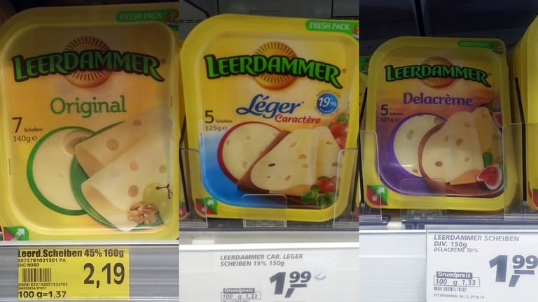 Käse der Marke Leerdammer wurde von der Verbraucherzentrale Hamburg zur "Mogelpackung des Monats" gekürt.