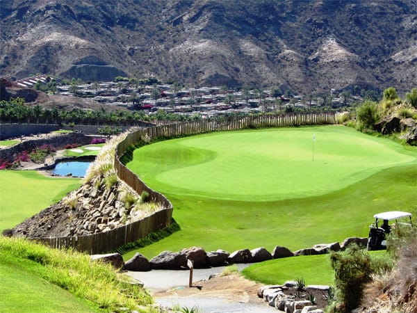 Platz 9: Der Anfi Tauro Golf auf Gran Canaria. Ebenfalls 4,5 Zähler. Der 18-Loch Meisterschaftsplatz in Spanien wurde 2006 eröffnet und erstreckt sich über eine Fläche von 650.000 m².