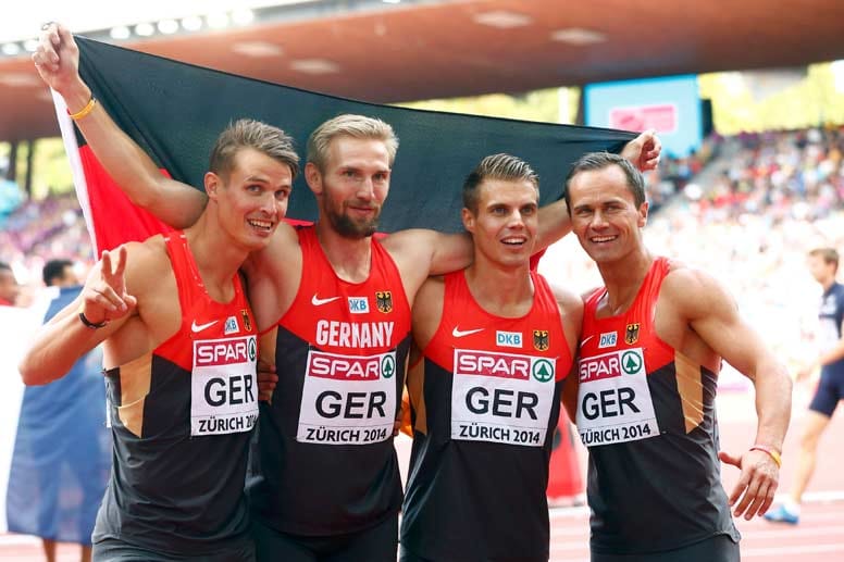 Über Silber durfte sich die 4x100-Meter-Staffel der Männer (38,09 Sekunden) mit Julian Reus, Sven Knipphals, Alexander Kosenkow und Lucas Jakubczyk freuen.