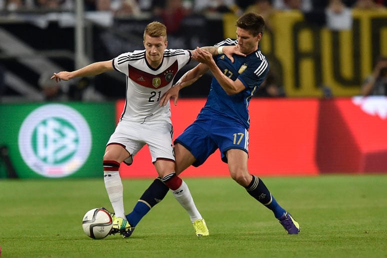 Comeback nach Verletzung: Marco Reus, der sich kurz vor der WM verletzte, konnte dem deutschen Spiel bei seinem Comeback wenig Impulse geben.