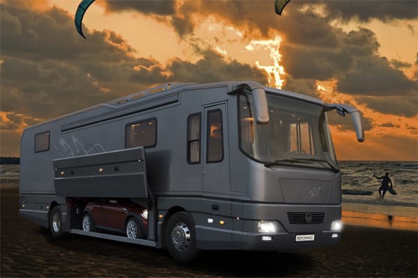 Auf dem Caravan Salon 2014 zeigen die Hersteller von Luxus-Wohnmobilen ihre neuesten Kreationen, wie etwa den Volkner Performance II.