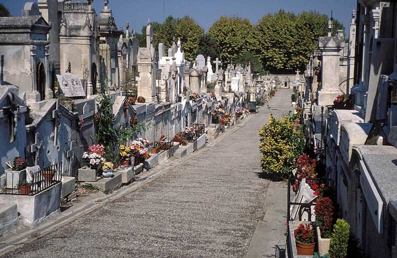 Auch der Friedhof der Ortschaft bietet eine Spaziermöglichkeit der besonderen Art.