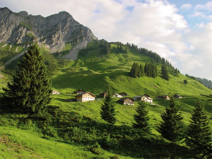 Die Alpe Steris im Großen Walsertal. Die ganze Region bekam die Auszeichnung des Alpenvereins.
