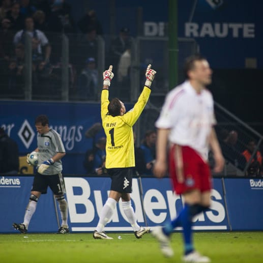 Im Oktober 2007 verlängert Wiese seinen Vertrag im Bremen vorzeitig bis 2012. Für Aufsehen sorgt er im Februar 2008, als er binnen drei Spieltagen drei Foulelfmeter hält. Im Halbfinale des DFB-Pokals 2008/09 pariert er gegen den HSV im Elfmeterschießen ebenfalls drei Elfmeter - und macht sich in ganz Deutschland einen Namen. Das Pokal-Finale gegen Bayer Leverkusen entscheidet letztendlich Bremens damaliges Talent Mesut Özil mit seinem 1:0 in der 58. Minute.