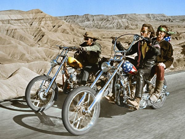 Hier sehen Sie die drei im Film "Easy Rider". Der Road-Movie hat Kult-Status erreicht.
