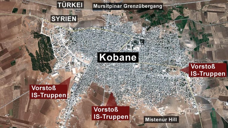 Die Lage ist unübersichtlich, die Meldungen häufig widersprüchlich: Die Stadt Kobane ist seit Wochen schwer umkämpft. Besonders im Osten der Stadt hat die Terrormiliz bereits mehrere Offensiven gestartet.