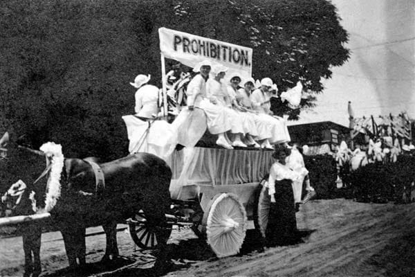 Demonstration gegen den Alkohol während der Prohibitionszeit.