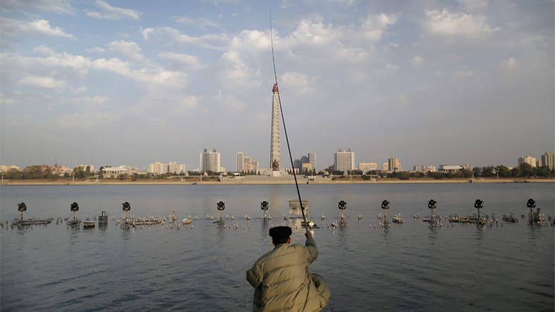 Angeln als Lebensmittelerwerb: Zahlreiche Menschen in Nordkorea leiden unter Hunger.