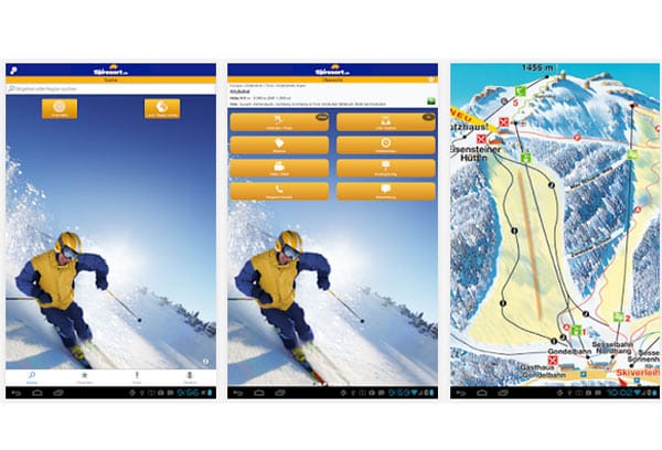 Ski Resort: Mittlerweile sind es weltweit rund 5000 Skigebiete, zu denen bei dieser App alle erdenklichen Daten präsentiert werden. Da findet sich wirklich alles über Pisten, Lifte, Skipasspreise und Betriebszeiten. Hinzu kommen 3000 Pistenpläne, Webcams, tagesaktuelle Schneeberichte und Routenplanungen. Gratis erhältlich für iOS (im iTunes bzw. App Store) und Android (im Google Play Store).