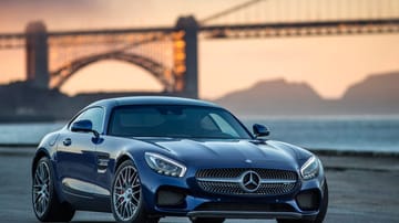 Der neue Schönling Mercedes AMG GTS in Kalifornien.