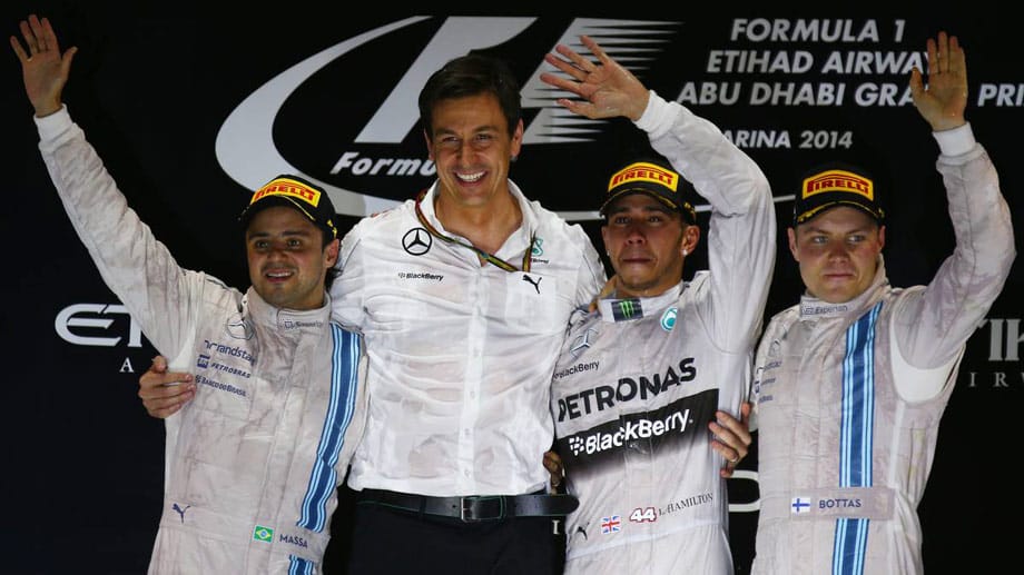 Auch Williams feiert mit zwei Podest-Plätzen einen großen Erfolg. Das hat es seit neun Jahren nicht mehr gegeben. Mercedes-Teamchef Toto Wolff ist der stolz anzusehen.