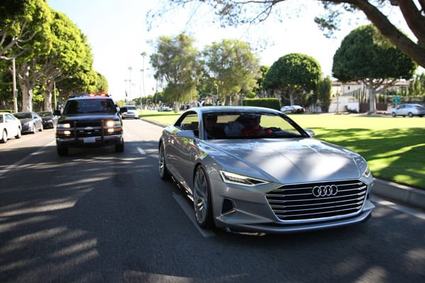 Begleitet von den Beverly-Hills-Cops rollt der Audi-Prologue durch die Sonne Kaliforniens.