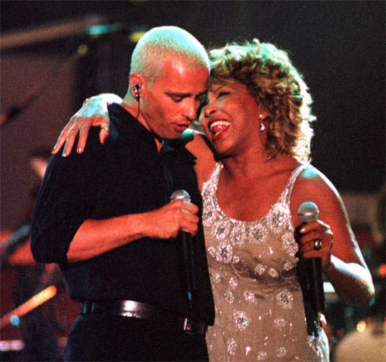 Gemeinsamer Auftritt 1998 in München: Tina Turner mit Eros Ramazzotti