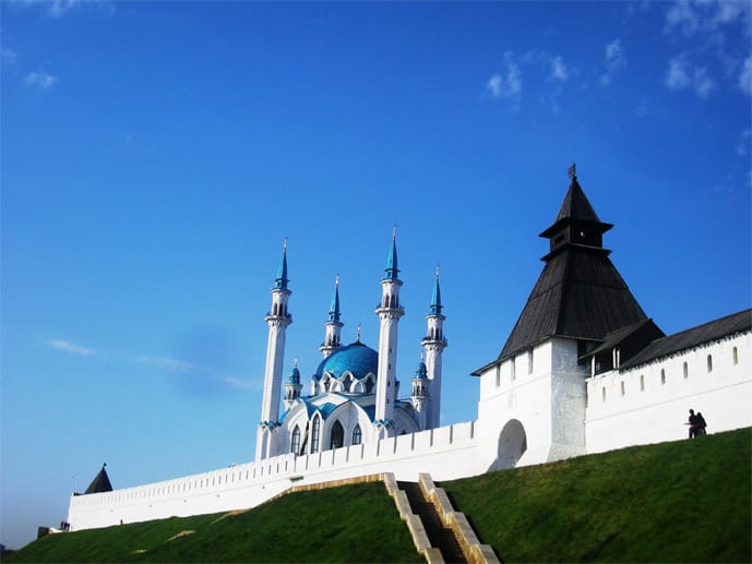 Platz 3: Entlang der Wolga können Reisende die Kultur der geschichtsträchtigen Stadt Kasan (Russland) genießen. Nicht entgehen lassen sollte man sich den Kasaner Kreml.