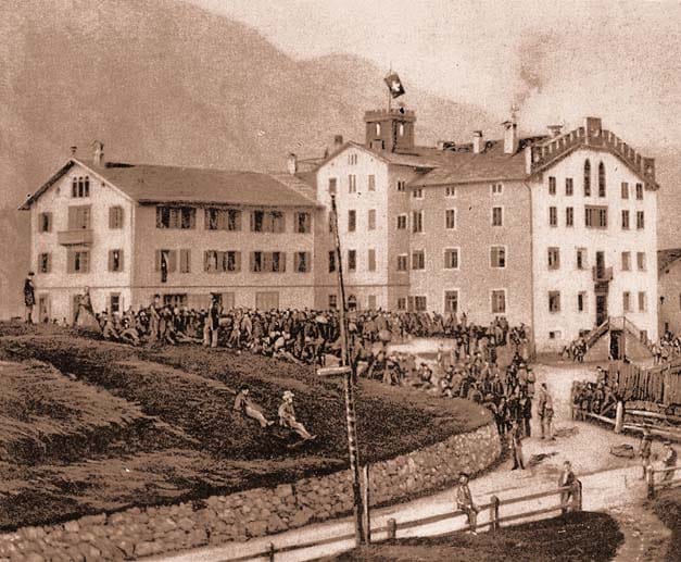 1856 erwarb Johannes Badrutt die "Pension Faller", aus der später das "Kulm Hotel" wurde.