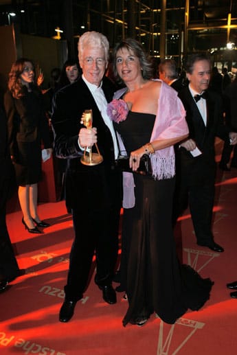 Rudi Carrell mit seiner dritten Frau Simone bei der Verleihung der "Goldenen Kamera".