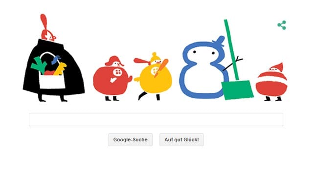 Das Google Doodle zeigt spielerisch die Wintersonnenwende.