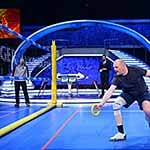 Stefan Raab beim Spiel "Ring-Tennis". Stefan Raab beim Spiel "Ring-Tennis".