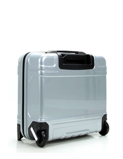 Der leichte Polycarbonat-Trolley von Zero Halliburton (für 699 Euro über Wardow) geht als Koffer oder Mobiles Office mit auf Reisen.