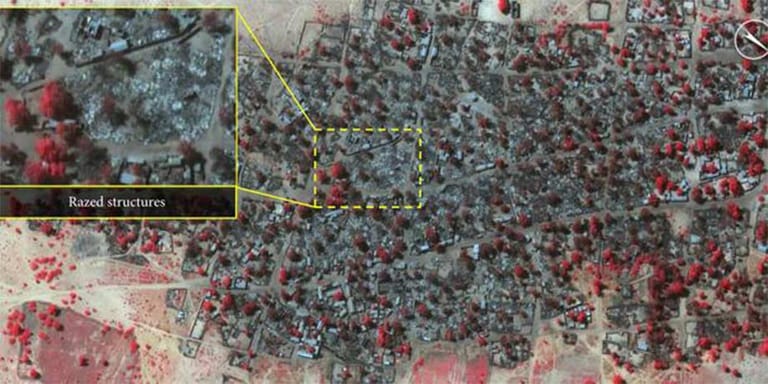Satellitenbilder der Stadt Baga nach dem Angriff von Boko Haram