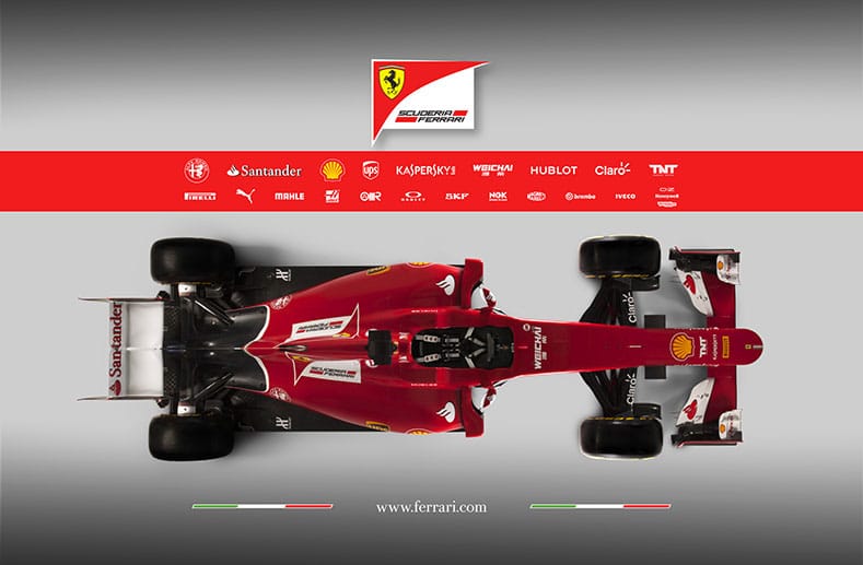 Der neue Ferrari-Bolide aus der Vogelperspektive.