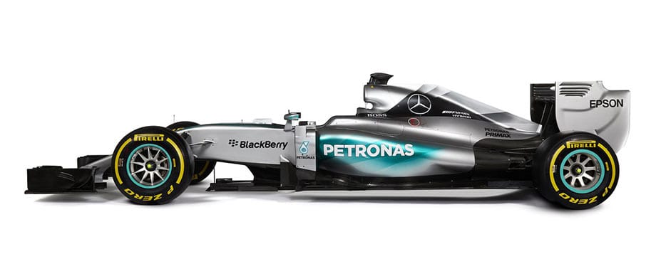 Da ist er! Mit dem neuen F1 W06 will Mercedes der Konkurrenz auch in diesem Jahr wieder mächtig einheizen.