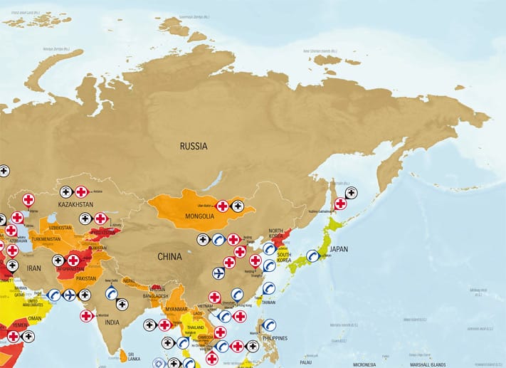 Diese Karte verschafft einen Überblick über Asien.