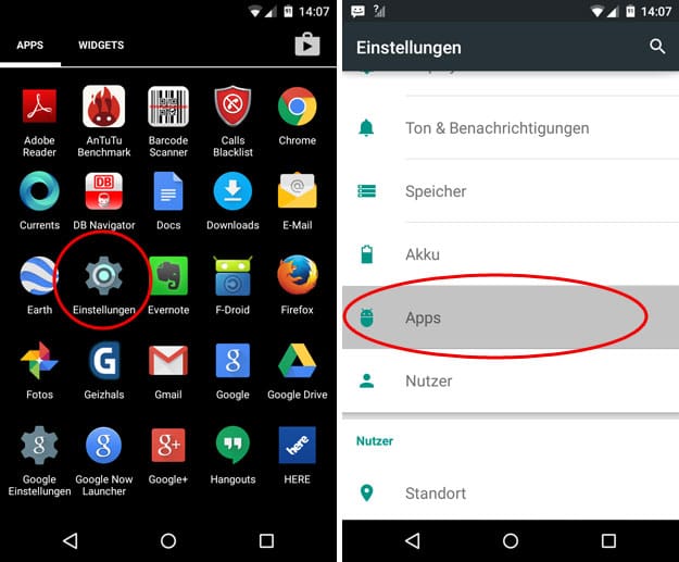 Über Einstellungen => Apps gelangen Sie zu einer Übersicht aller Anwendungen. Nach der Wahl einer bestimmten App können Sie erzwingen, dass sie beendet wird.