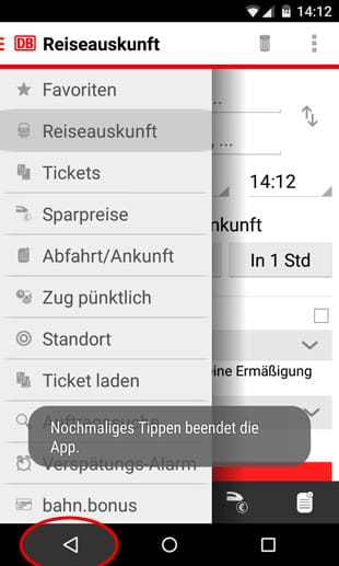 Bei allen Apps reicht ein Tipp auf den "Zurück"-Knopf