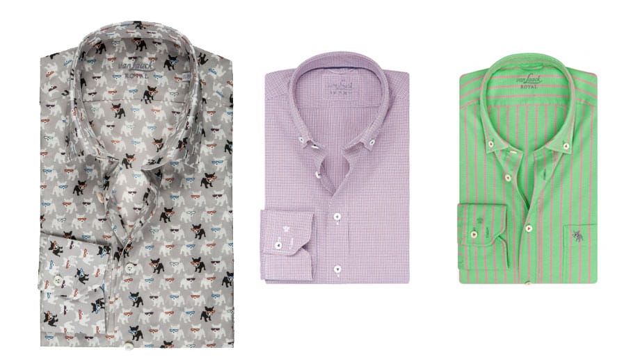 Ihr Business-Hemd muss nicht immer nur weiß oder blau sein. Setzen Sie beim Hemd mit feinen Mustern modische Akzente (Hemden: van Laack um 170 Euro).