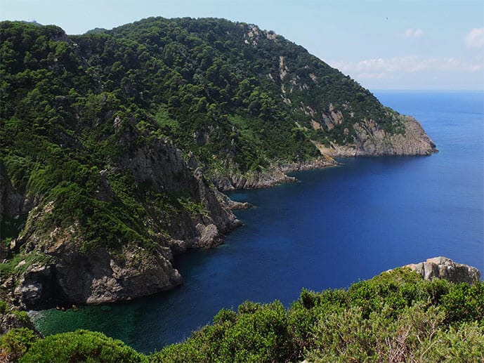 Die traumhafte Bucht Cala Maestra auf Gorgona, Europas letzter Gefängnisinsel.