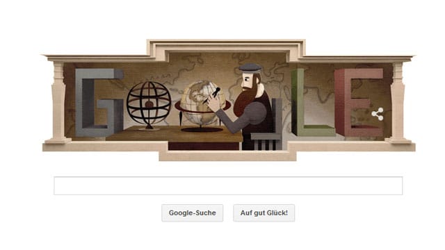 Zum 503. Geburtstag erhält der Kartograf und Philosoph Gerhard Mercator ein Google Doodle.