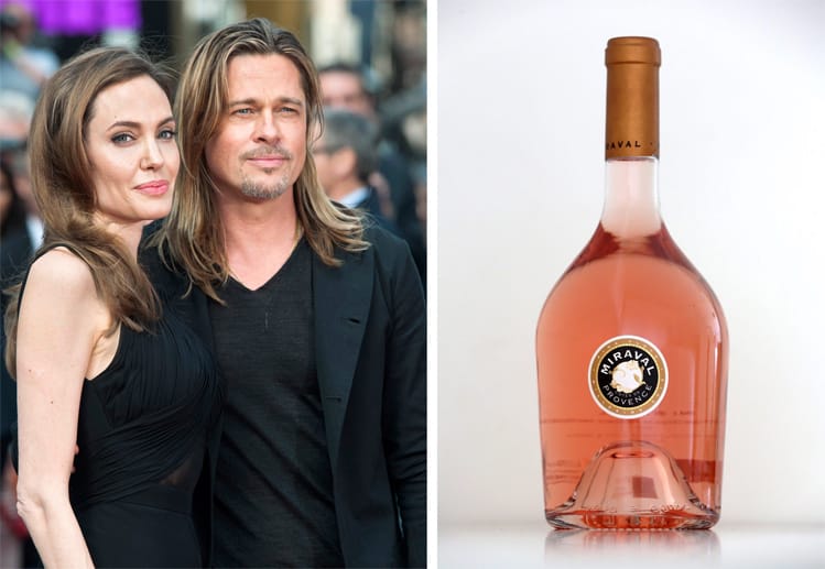 Angelina Jolie und Brad Pitt im Juni 2013 - und eine Flasche ihres "Cotes de Provence Rosé Miraval 2012".