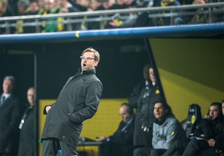 BVB-Trainer Jürgen Klopp hatte sein Team auf einen tief stehenden Gegner eingestellt. Doch die Offensive der Borussia kommt nicht gefährlich in den Strafraum.