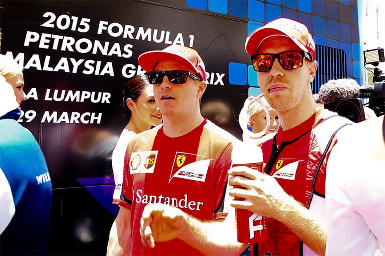 Die Herausforderer der Silberpfeile heißen Sebastian Vettel (re.) und Kimi Räikkönen.