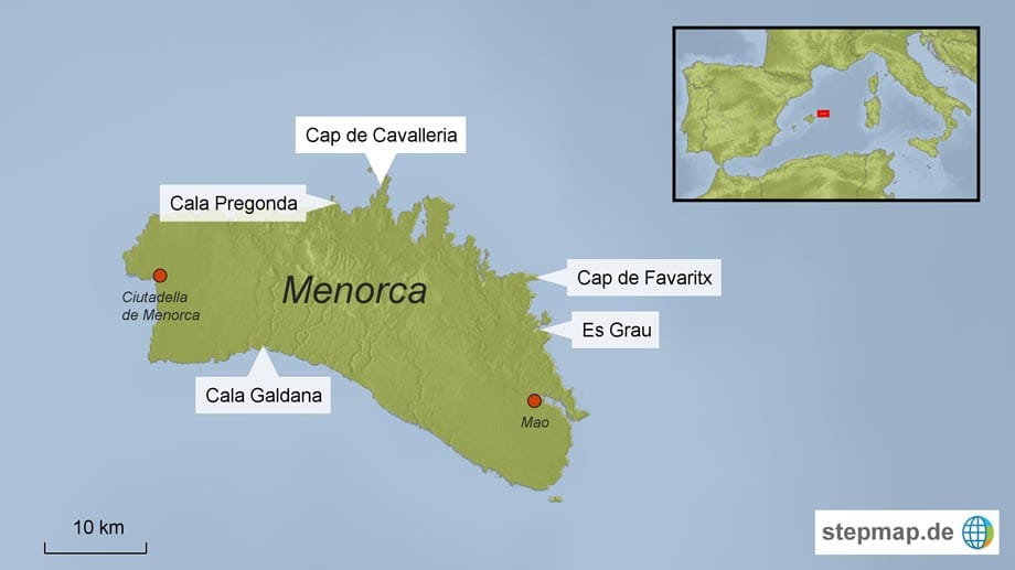 Kurze Wege: Auf Menorca ist der Besucher schnell bei allen Sehenswürdigkeiten.
