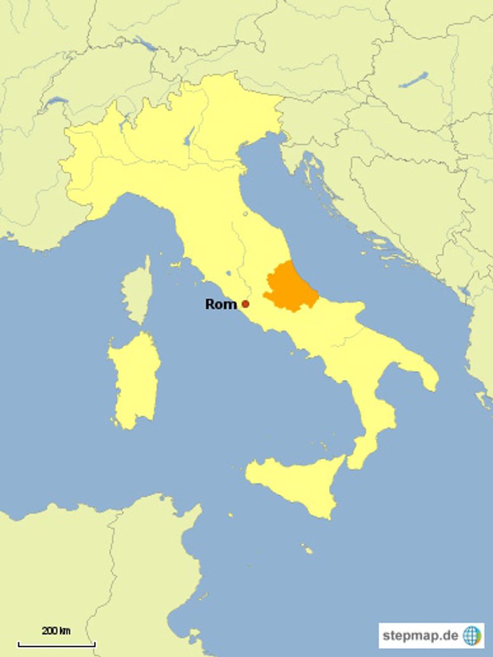 Die Abruzzen liegen an der Adriaküste im Osten Italiens.