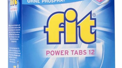 "Fit Power Tabs 12" (0,23 Euro pro Spülgang) spülten schonend und gründlich, weshalb die Tabs trotz sparsam befüllter Packung punkten konnten. Das Urteil lautet "Gut" (Note 2,2). Das Mittel kommt ohne umweltschädliche Phosphate aus.