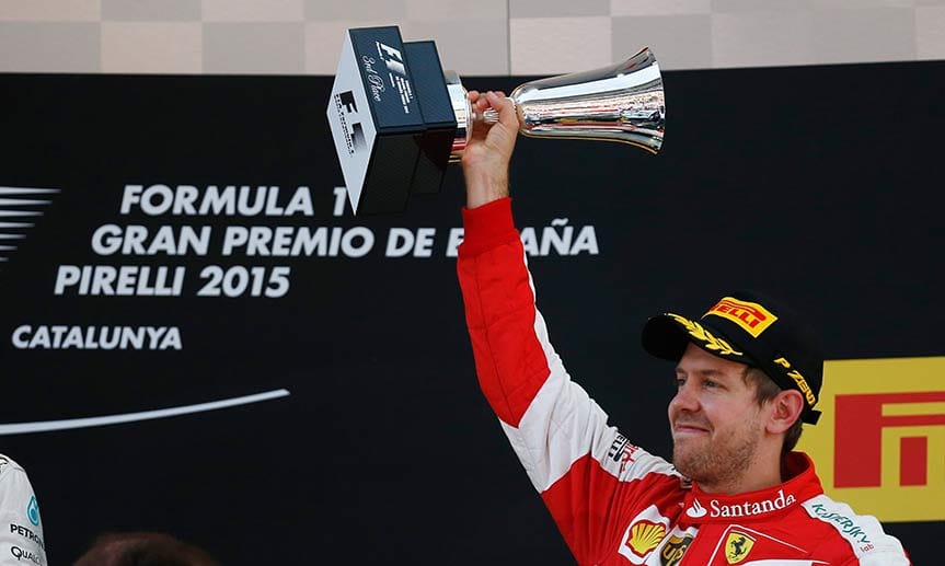 Sebastian Vettel scheint nicht wirklich unzufrieden mit Platz drei zu sein.