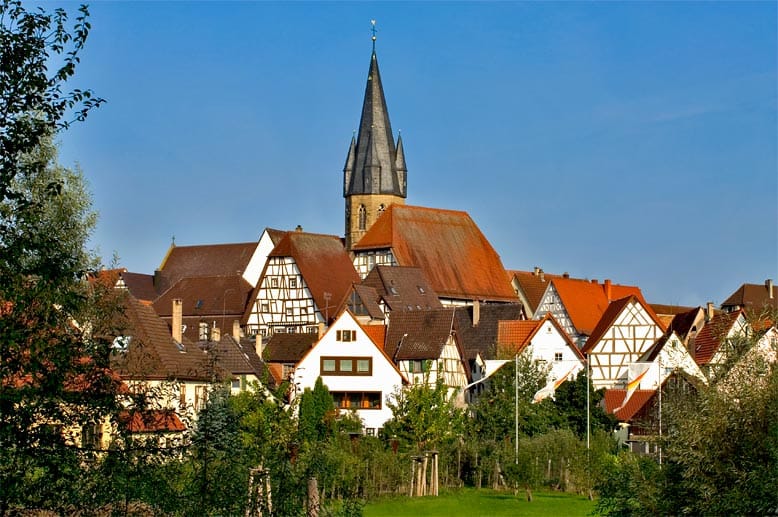 Dies ist der wundervolle Blick auf die historische Altstadt von Eppingen.